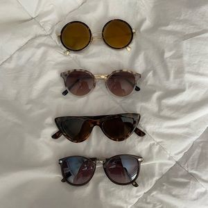 2 for $20 💫 Bundle 4 Sunglasses - cat eye/round